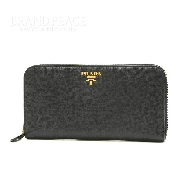 Prada Saffiano Zip Long Wallet Black Leather - Picture 1 of 6